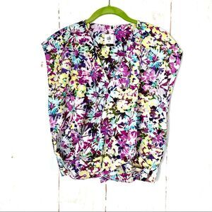 Cabi Floral Multicolor Eden Wrap Top